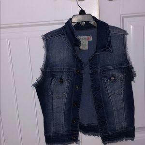 blue jean vest